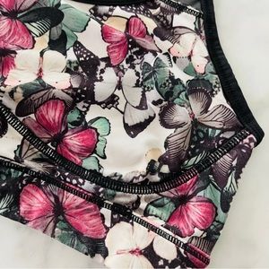 Lululemon Sweaty Or Not Bra II 6 So Fly Butterfly Angel Wing Multi Black Run Gym